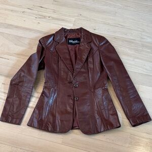 Vintage 70s 80s Wilson’s Leather Chocolate Brown Leather Jacket Blazer-Read